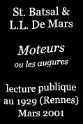 Lecture publique du roman "Moteurs ou les augures"